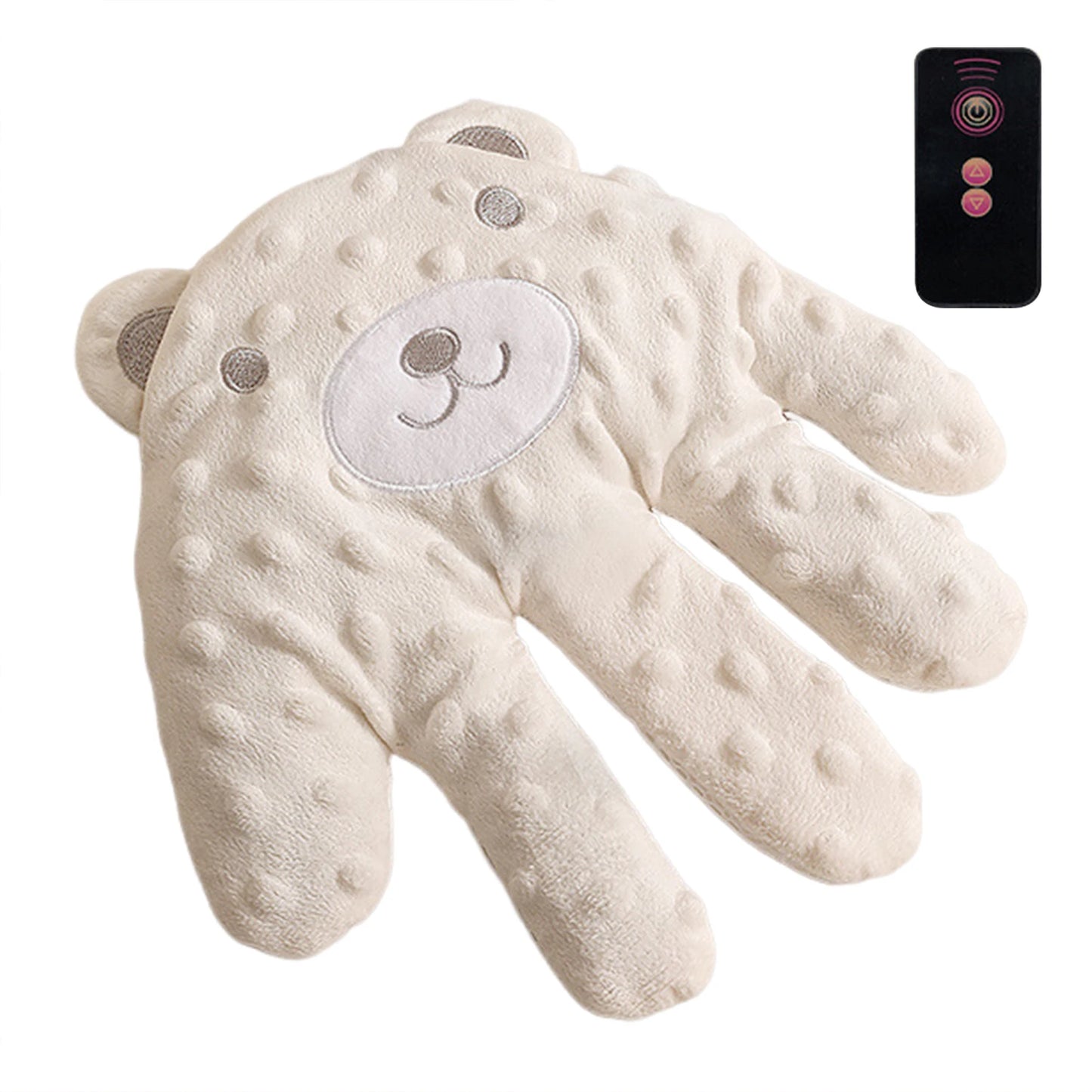 Coussin ours beige fibre